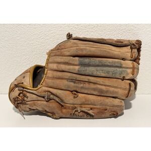 Rawlings Leather Softball Glove LHT GJ 40 Hinged Pad Deep Well Pocket W FLAWS